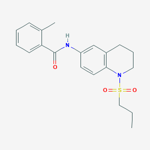 molecular formula C20H24N2O3S B6571585 2-methyl-N-[1-(propane-1-sulfonyl)-1,2,3,4-tetrahydroquinolin-6-yl]benzamide CAS No. 946383-11-5