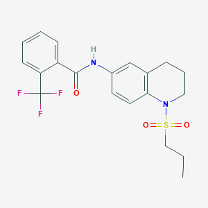 molecular formula C20H21F3N2O3S B6571587 N-[1-(propane-1-sulfonyl)-1,2,3,4-tetrahydroquinolin-6-yl]-2-(trifluoromethyl)benzamide CAS No. 946213-39-4