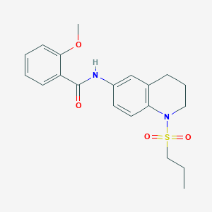 molecular formula C20H24N2O4S B6571606 2-methoxy-N-[1-(propane-1-sulfonyl)-1,2,3,4-tetrahydroquinolin-6-yl]benzamide CAS No. 946383-48-8