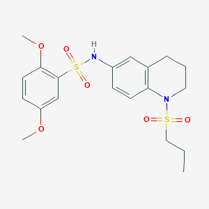 molecular formula C20H26N2O6S2 B6571619 2,5-dimethoxy-N-[1-(propane-1-sulfonyl)-1,2,3,4-tetrahydroquinolin-6-yl]benzene-1-sulfonamide CAS No. 946346-92-5