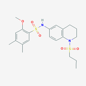 molecular formula C21H28N2O5S2 B6571639 2-methoxy-4,5-dimethyl-N-[1-(propane-1-sulfonyl)-1,2,3,4-tetrahydroquinolin-6-yl]benzene-1-sulfonamide CAS No. 946296-61-3