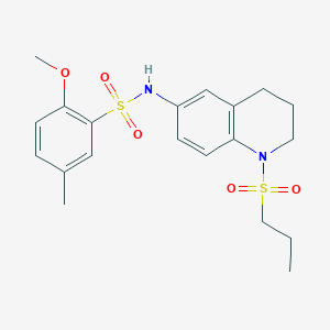 molecular formula C20H26N2O5S2 B6571653 2-methoxy-5-methyl-N-[1-(propane-1-sulfonyl)-1,2,3,4-tetrahydroquinolin-6-yl]benzene-1-sulfonamide CAS No. 946296-55-5