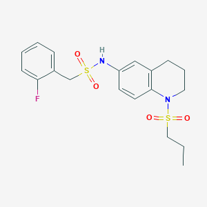 molecular formula C19H23FN2O4S2 B6571665 1-(2-fluorophenyl)-N-[1-(propane-1-sulfonyl)-1,2,3,4-tetrahydroquinolin-6-yl]methanesulfonamide CAS No. 946347-43-9