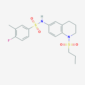 molecular formula C19H23FN2O4S2 B6571671 4-fluoro-3-methyl-N-[1-(propane-1-sulfonyl)-1,2,3,4-tetrahydroquinolin-6-yl]benzene-1-sulfonamide CAS No. 946284-33-9
