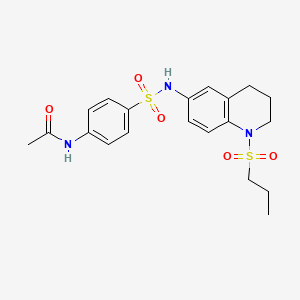 molecular formula C20H25N3O5S2 B6571690 N-(4-{[1-(propane-1-sulfonyl)-1,2,3,4-tetrahydroquinolin-6-yl]sulfamoyl}phenyl)acetamide CAS No. 946283-98-3
