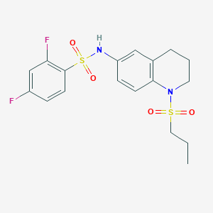 molecular formula C18H20F2N2O4S2 B6571714 2,4-difluoro-N-[1-(propane-1-sulfonyl)-1,2,3,4-tetrahydroquinolin-6-yl]benzene-1-sulfonamide CAS No. 946241-46-9