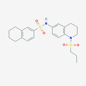 molecular formula C22H28N2O4S2 B6571718 N-[1-(propane-1-sulfonyl)-1,2,3,4-tetrahydroquinolin-6-yl]-5,6,7,8-tetrahydronaphthalene-2-sulfonamide CAS No. 946296-58-8