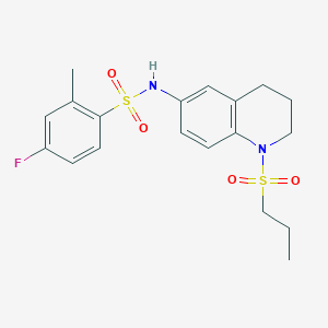 molecular formula C19H23FN2O4S2 B6571726 4-fluoro-2-methyl-N-[1-(propane-1-sulfonyl)-1,2,3,4-tetrahydroquinolin-6-yl]benzene-1-sulfonamide CAS No. 946347-23-5
