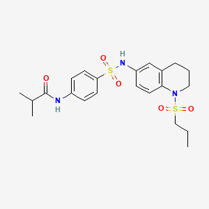molecular formula C22H29N3O5S2 B6571735 2-methyl-N-(4-{[1-(propane-1-sulfonyl)-1,2,3,4-tetrahydroquinolin-6-yl]sulfamoyl}phenyl)propanamide CAS No. 946296-70-4