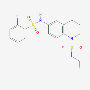 2-fluoro-N-[1-(propane-1-sulfonyl)-1,2,3,4-tetrahydroquinolin-6-yl]benzene-1-sulfonamide