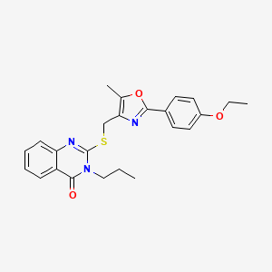 molecular formula C24H25N3O3S B6571766 2-({[2-(4-ethoxyphenyl)-5-methyl-1,3-oxazol-4-yl]methyl}sulfanyl)-3-propyl-3,4-dihydroquinazolin-4-one CAS No. 1021222-23-0
