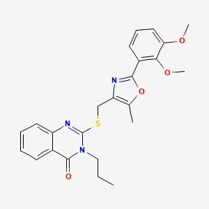 molecular formula C24H25N3O4S B6571768 2-({[2-(2,3-dimethoxyphenyl)-5-methyl-1,3-oxazol-4-yl]methyl}sulfanyl)-3-propyl-3,4-dihydroquinazolin-4-one CAS No. 1021207-14-6