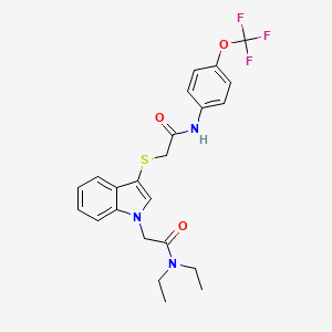 N,N-diethyl-2-{3-[({[4-(trifluoromethoxy)phenyl]carbamoyl}methyl)sulfanyl]-1H-indol-1-yl}acetamide