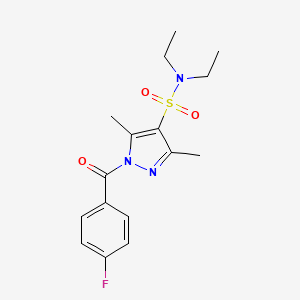 molecular formula C16H20FN3O3S B6571788 N,N-diethyl-1-(4-fluorobenzoyl)-3,5-dimethyl-1H-pyrazole-4-sulfonamide CAS No. 943102-41-8