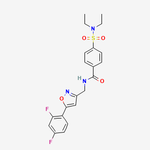 molecular formula C21H21F2N3O4S B6571805 4-(diethylsulfamoyl)-N-{[5-(2,4-difluorophenyl)-1,2-oxazol-3-yl]methyl}benzamide CAS No. 1021216-96-5