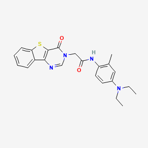 molecular formula C23H24N4O2S B6571823 N-[4-(diethylamino)-2-methylphenyl]-2-{6-oxo-8-thia-3,5-diazatricyclo[7.4.0.0^{2,7}]trideca-1(13),2(7),3,9,11-pentaen-5-yl}acetamide CAS No. 1021256-88-1