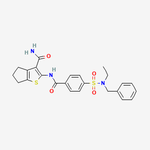 molecular formula C24H25N3O4S2 B6571827 2-{4-[benzyl(ethyl)sulfamoyl]benzamido}-4H,5H,6H-cyclopenta[b]thiophene-3-carboxamide CAS No. 946236-96-0