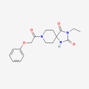 molecular formula C17H21N3O4 B6571835 3-ethyl-8-(2-phenoxyacetyl)-1,3,8-triazaspiro[4.5]decane-2,4-dione CAS No. 1021213-92-2