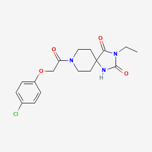 molecular formula C17H20ClN3O4 B6571842 8-[2-(4-chlorophenoxy)acetyl]-3-ethyl-1,3,8-triazaspiro[4.5]decane-2,4-dione CAS No. 1021261-66-4