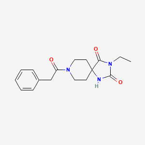 molecular formula C17H21N3O3 B6571847 3-ethyl-8-(2-phenylacetyl)-1,3,8-triazaspiro[4.5]decane-2,4-dione CAS No. 1021261-69-7