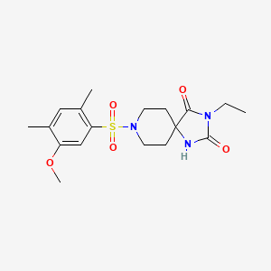 molecular formula C18H25N3O5S B6571877 3-ethyl-8-(5-methoxy-2,4-dimethylbenzenesulfonyl)-1,3,8-triazaspiro[4.5]decane-2,4-dione CAS No. 1021223-52-8