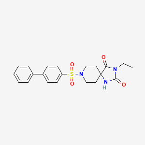 molecular formula C21H23N3O4S B6571891 8-{[1,1'-biphenyl]-4-sulfonyl}-3-ethyl-1,3,8-triazaspiro[4.5]decane-2,4-dione CAS No. 1021262-20-3