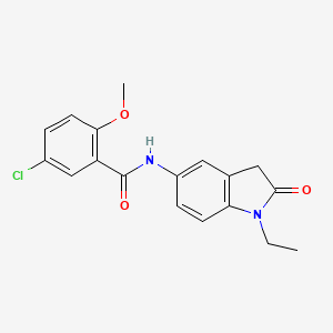 molecular formula C18H17ClN2O3 B6571903 5-chloro-N-(1-ethyl-2-oxo-2,3-dihydro-1H-indol-5-yl)-2-methoxybenzamide CAS No. 921837-18-5