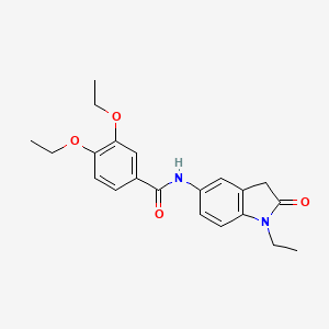 molecular formula C21H24N2O4 B6571916 3,4-diethoxy-N-(1-ethyl-2-oxo-2,3-dihydro-1H-indol-5-yl)benzamide CAS No. 921812-96-6