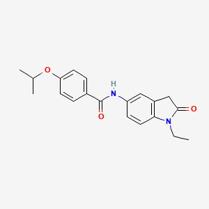 molecular formula C20H22N2O3 B6571929 N-(1-ethyl-2-oxo-2,3-dihydro-1H-indol-5-yl)-4-(propan-2-yloxy)benzamide CAS No. 921837-04-9