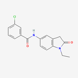 molecular formula C17H15ClN2O2 B6571936 3-chloro-N-(1-ethyl-2-oxo-2,3-dihydro-1H-indol-5-yl)benzamide CAS No. 921773-69-5