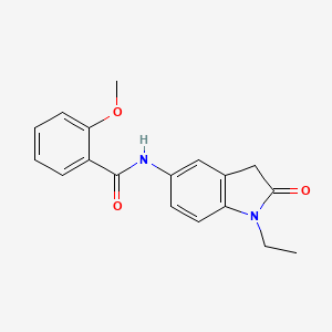 molecular formula C18H18N2O3 B6571954 N-(1-ethyl-2-oxo-2,3-dihydro-1H-indol-5-yl)-2-methoxybenzamide CAS No. 921812-99-9