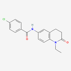 molecular formula C18H17ClN2O2 B6572017 4-chloro-N-(1-ethyl-2-oxo-1,2,3,4-tetrahydroquinolin-6-yl)benzamide CAS No. 922129-56-4