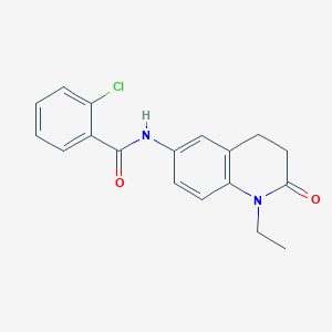 molecular formula C18H17ClN2O2 B6572070 2-chloro-N-(1-ethyl-2-oxo-1,2,3,4-tetrahydroquinolin-6-yl)benzamide CAS No. 921913-20-4