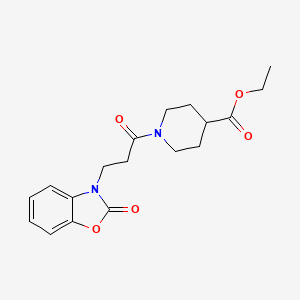 ethyl 1-[3-(2-oxo-2,3-dihydro-1,3-benzoxazol-3-yl)propanoyl]piperidine-4-carboxylate