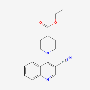 molecular formula C18H19N3O2 B6572114 ethyl 1-(3-cyanoquinolin-4-yl)piperidine-4-carboxylate CAS No. 1021221-33-9