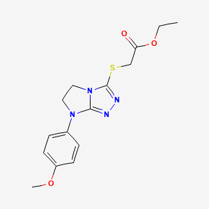 ethyl 2-{[7-(4-methoxyphenyl)-5H,6H,7H-imidazo[2,1-c][1,2,4]triazol-3-yl]sulfanyl}acetate