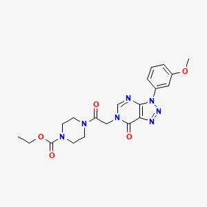 molecular formula C20H23N7O5 B6572145 ethyl 4-{2-[3-(3-methoxyphenyl)-7-oxo-3H,6H,7H-[1,2,3]triazolo[4,5-d]pyrimidin-6-yl]acetyl}piperazine-1-carboxylate CAS No. 847385-27-7