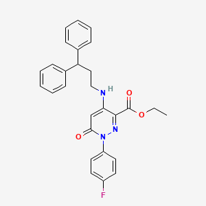 molecular formula C28H26FN3O3 B6572156 ethyl 4-[(3,3-diphenylpropyl)amino]-1-(4-fluorophenyl)-6-oxo-1,6-dihydropyridazine-3-carboxylate CAS No. 922069-46-3