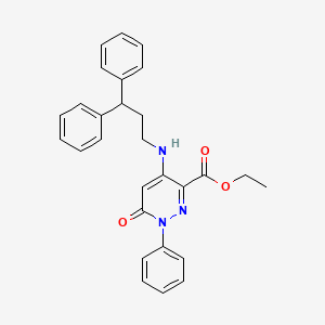 molecular formula C28H27N3O3 B6572166 ethyl 4-[(3,3-diphenylpropyl)amino]-6-oxo-1-phenyl-1,6-dihydropyridazine-3-carboxylate CAS No. 922090-78-6