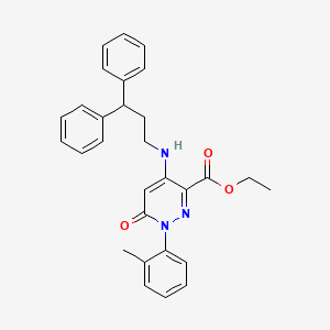 molecular formula C29H29N3O3 B6572178 ethyl 4-[(3,3-diphenylpropyl)amino]-1-(2-methylphenyl)-6-oxo-1,6-dihydropyridazine-3-carboxylate CAS No. 922015-34-7