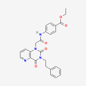 molecular formula C26H24N4O5 B6572253 ethyl 4-{2-[2,4-dioxo-3-(2-phenylethyl)-1H,2H,3H,4H-pyrido[3,2-d]pyrimidin-1-yl]acetamido}benzoate CAS No. 921566-75-8
