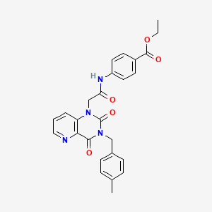 molecular formula C26H24N4O5 B6572264 ethyl 4-(2-{3-[(4-methylphenyl)methyl]-2,4-dioxo-1H,2H,3H,4H-pyrido[3,2-d]pyrimidin-1-yl}acetamido)benzoate CAS No. 921776-32-1