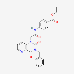 molecular formula C25H22N4O5 B6572271 ethyl 4-(2-{3-benzyl-2,4-dioxo-1H,2H,3H,4H-pyrido[3,2-d]pyrimidin-1-yl}acetamido)benzoate CAS No. 921573-95-7