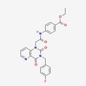 molecular formula C25H21FN4O5 B6572285 ethyl 4-(2-{3-[(4-fluorophenyl)methyl]-2,4-dioxo-1H,2H,3H,4H-pyrido[3,2-d]pyrimidin-1-yl}acetamido)benzoate CAS No. 921547-83-3