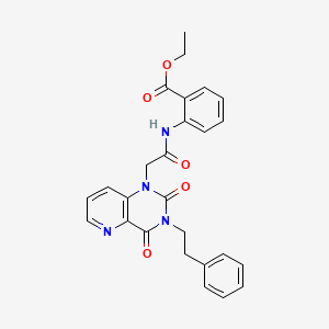 molecular formula C26H24N4O5 B6572382 ethyl 2-{2-[2,4-dioxo-3-(2-phenylethyl)-1H,2H,3H,4H-pyrido[3,2-d]pyrimidin-1-yl]acetamido}benzoate CAS No. 921823-79-2