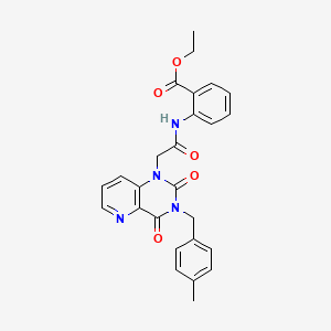 molecular formula C26H24N4O5 B6572386 ethyl 2-(2-{3-[(4-methylphenyl)methyl]-2,4-dioxo-1H,2H,3H,4H-pyrido[3,2-d]pyrimidin-1-yl}acetamido)benzoate CAS No. 921544-71-0
