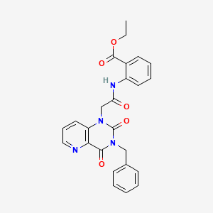 molecular formula C25H22N4O5 B6572401 ethyl 2-(2-{3-benzyl-2,4-dioxo-1H,2H,3H,4H-pyrido[3,2-d]pyrimidin-1-yl}acetamido)benzoate CAS No. 921530-50-9