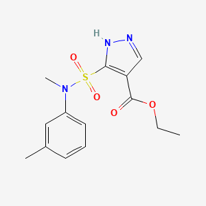 ethyl 5-[methyl(3-methylphenyl)sulfamoyl]-1H-pyrazole-4-carboxylate