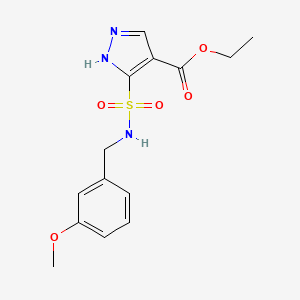 molecular formula C14H17N3O5S B6572420 ethyl 5-{[(3-methoxyphenyl)methyl]sulfamoyl}-1H-pyrazole-4-carboxylate CAS No. 1239473-60-9
