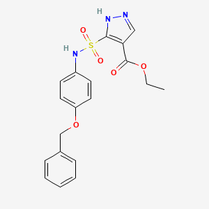 molecular formula C19H19N3O5S B6572425 ethyl 5-{[4-(benzyloxy)phenyl]sulfamoyl}-1H-pyrazole-4-carboxylate CAS No. 1187634-11-2